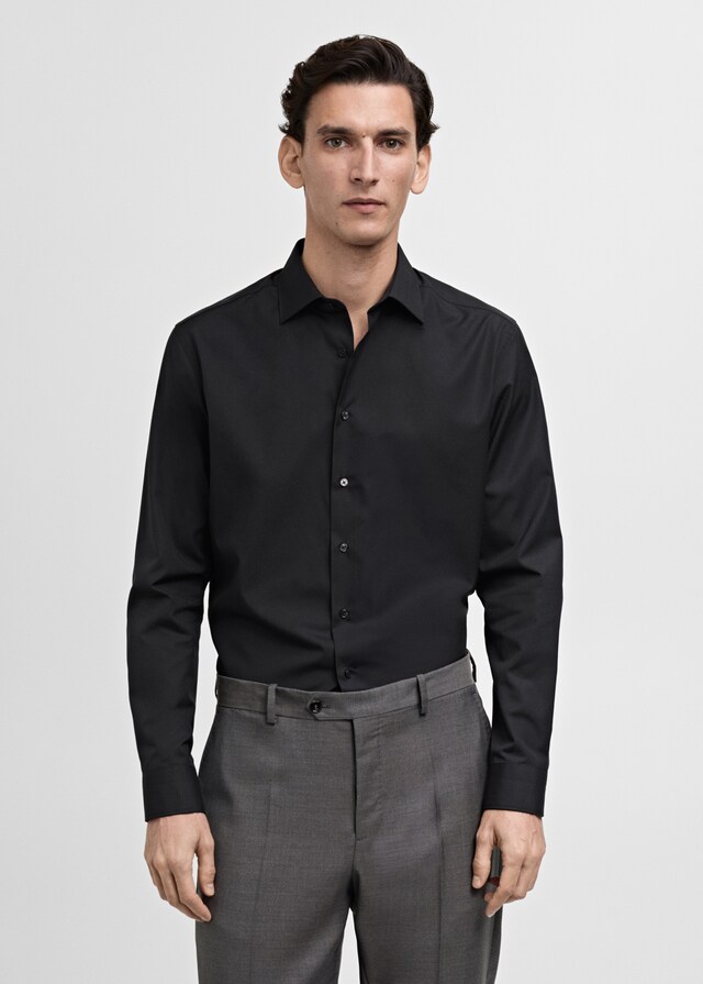 Mango Slim Fit-Oberhemd aus Baumwoll-Popeline Begrenztes Angebot