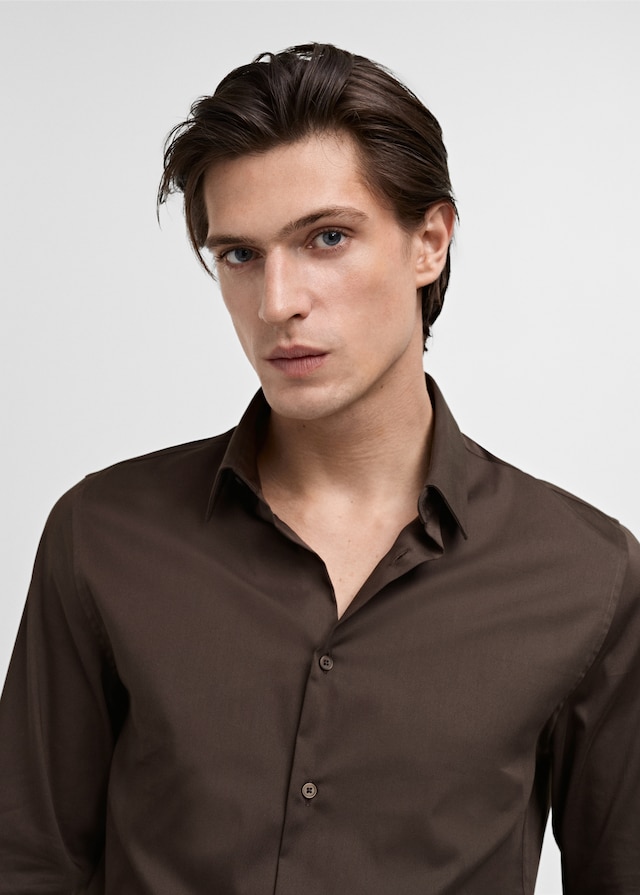 Mango Super Slim Fit-Anzugshemd aus Baumwoll-Stretch Preisnachlass