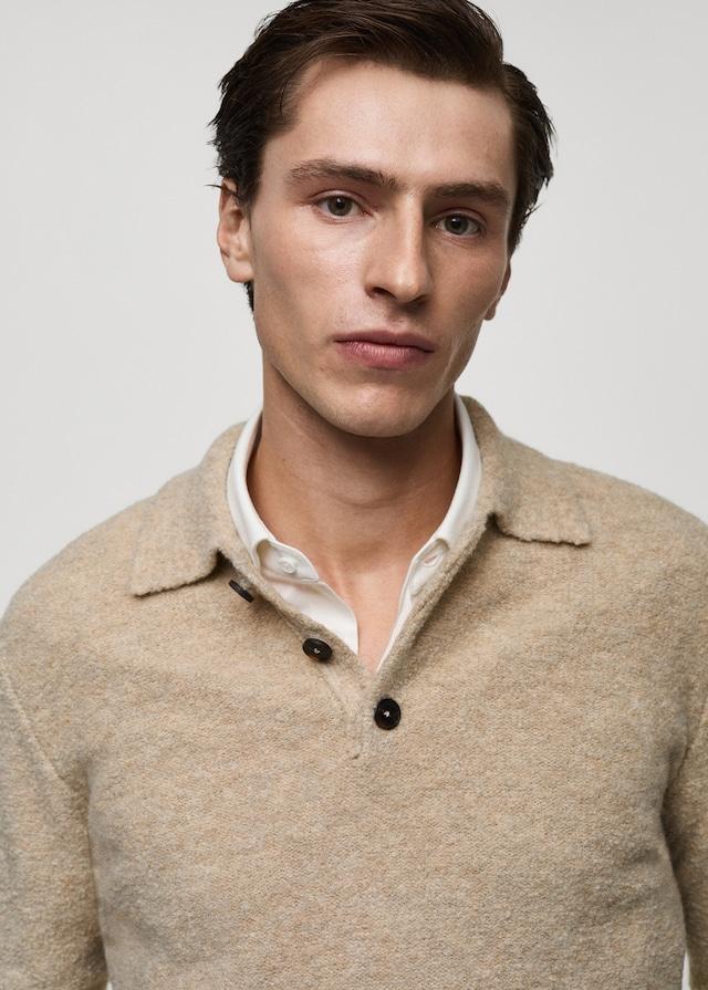 Mango Strick-Poloshirt mit Mini-Bouclé Begrenztes Angebot