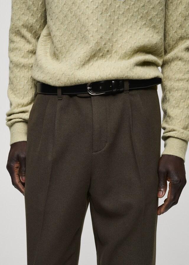 Mango Bundfaltenhose aus Wollflanell Black Friday