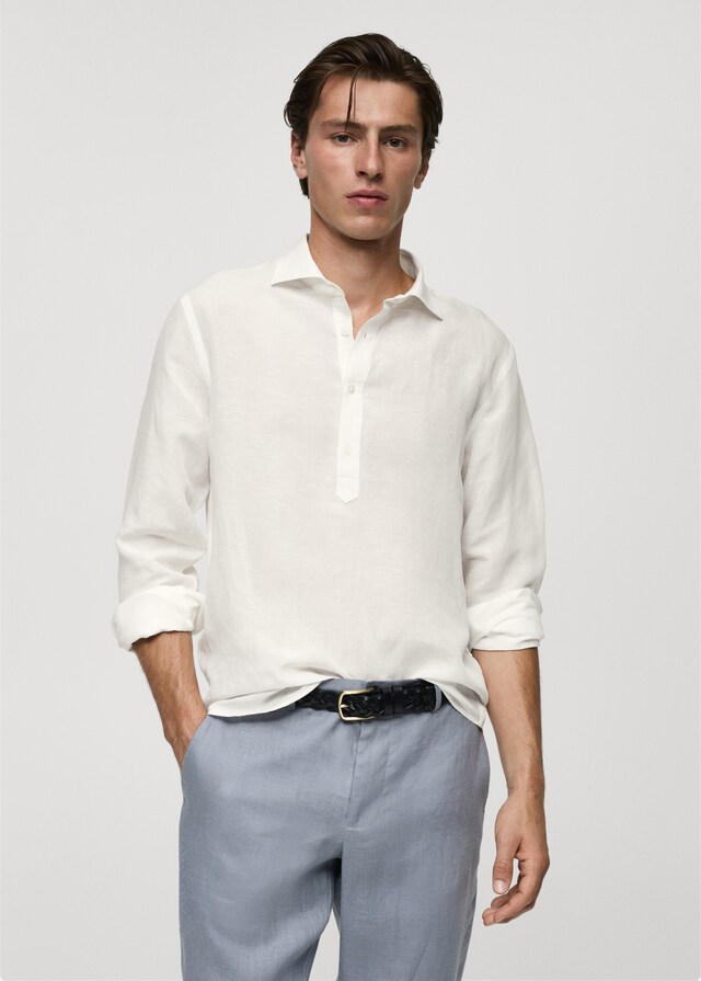 Mango Relaxed-Fit-Hemd aus Leinen mit Tencel