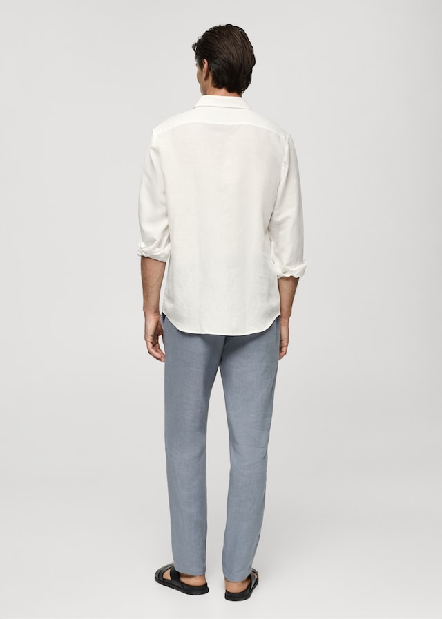 Mango Relaxed-Fit-Hemd aus Leinen mit Tencel Heißer Verkauf