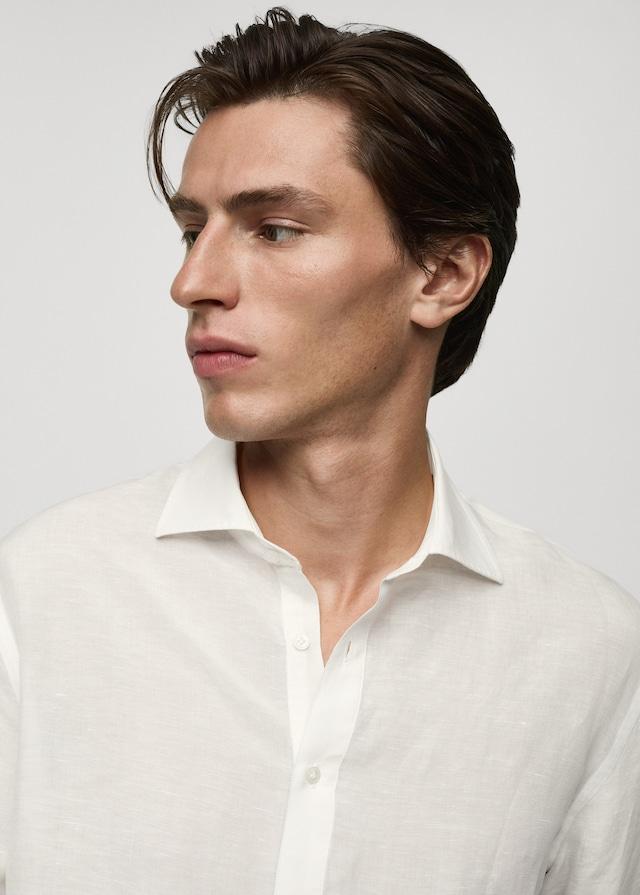 Mango Relaxed-Fit-Hemd aus Leinen mit Tencel Heißer Verkauf