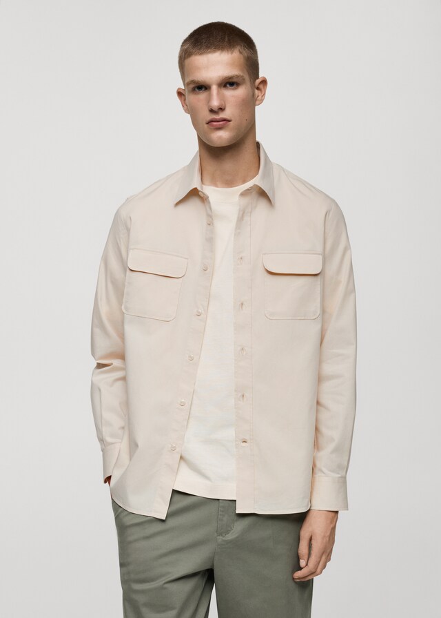 Mango Overshirt aus Baumwoll-Twill mit Taschen Top Angebot