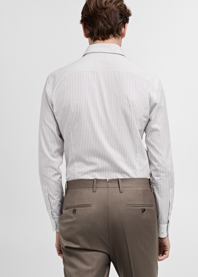 Mango Gestreiftes Oberhemd aus 100 % Baumwolle Neueste Mode