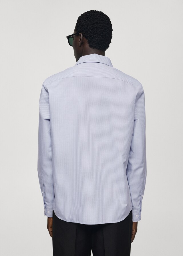 Mango Slim Fit-Baumwollhemd mit Nadelstreifenmuster Online Outlet