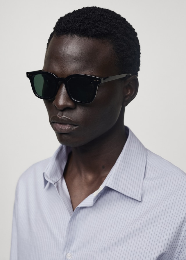 Mango Slim Fit-Baumwollhemd mit Nadelstreifenmuster Online Outlet