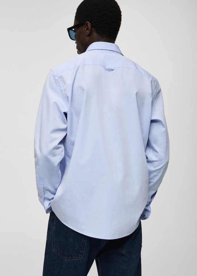 Mango Regular Fit-Hemd aus Fil-à-Fil-Baumwolle Blitzangebot