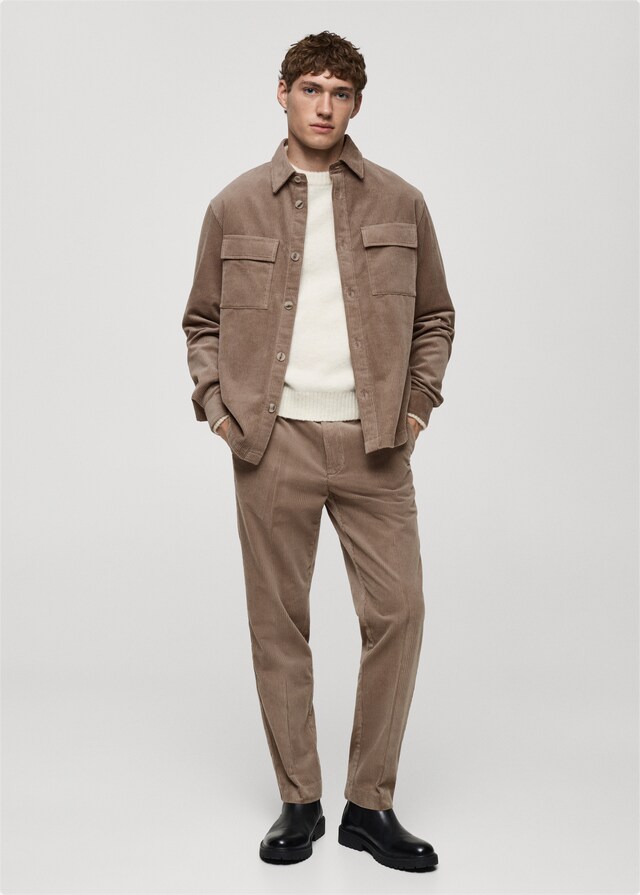 Mango Cord-Overshirt mit Taschen Begrenzte Freigabe