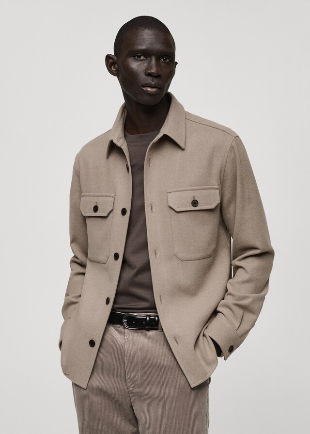 Mango Flanell-Overshirt aus Wollgemisch Letzte 3 Tage