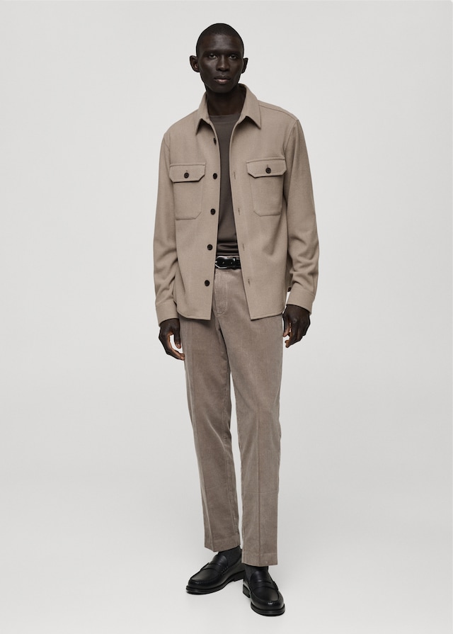 Mango Flanell-Overshirt aus Wollgemisch Letzte 3 Tage