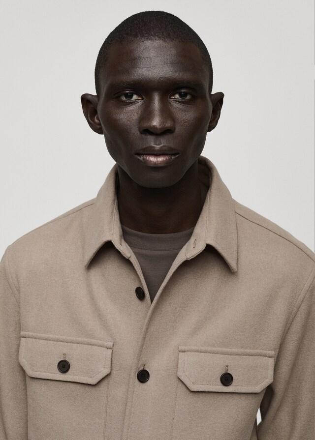 Mango Flanell-Overshirt aus Wollgemisch Letzte 3 Tage