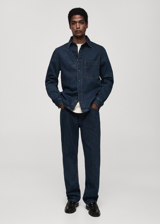 Mango Regular-Fit-Overshirt aus Jeans Letzter Tag