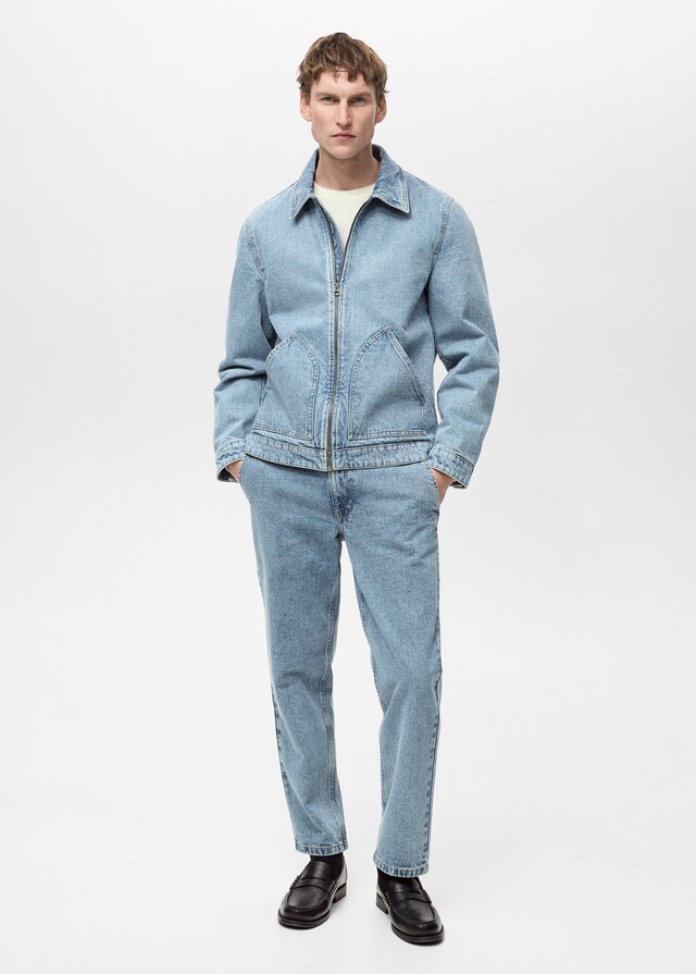 Mango Straight-Fit-Jeans im Used-Look Zeitbegrenzte Promotion