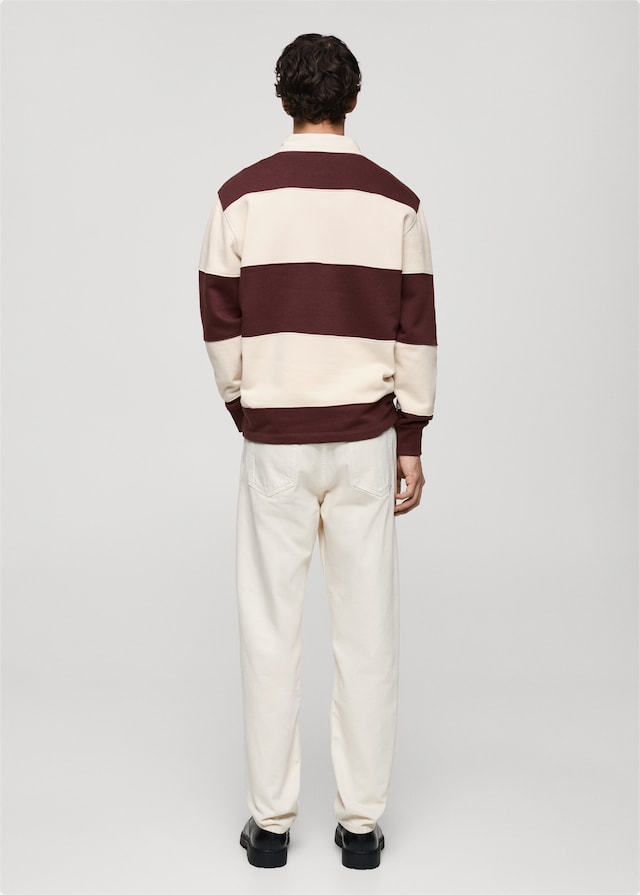 Mango Gestreiftes Polo-Sweatshirt aus Baumwolle Vierteljährliche Förderung