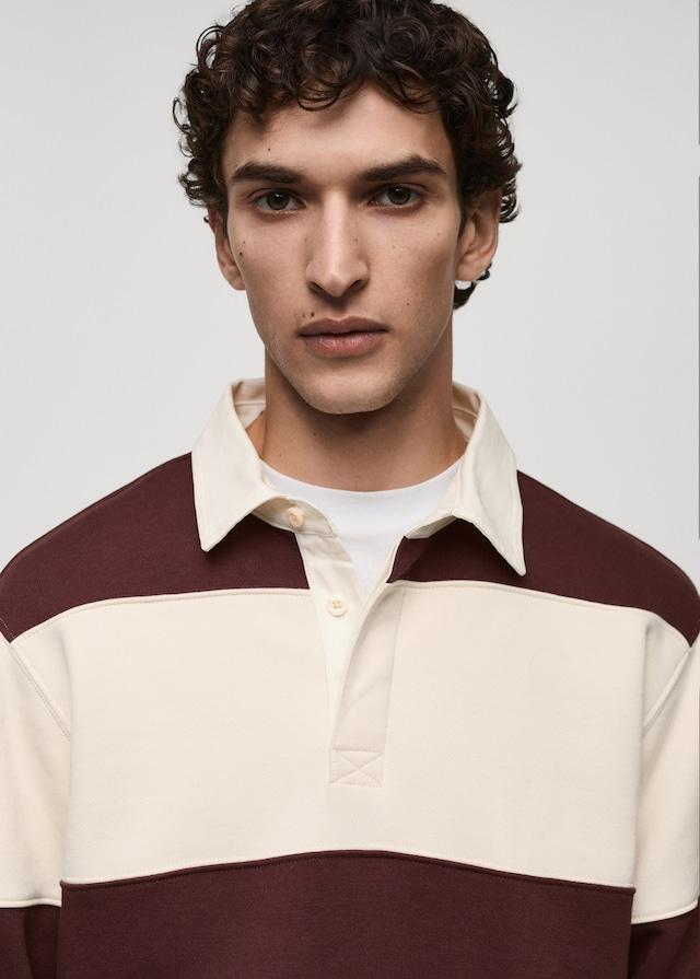 Mango Gestreiftes Polo-Sweatshirt aus Baumwolle Vierteljährliche Förderung