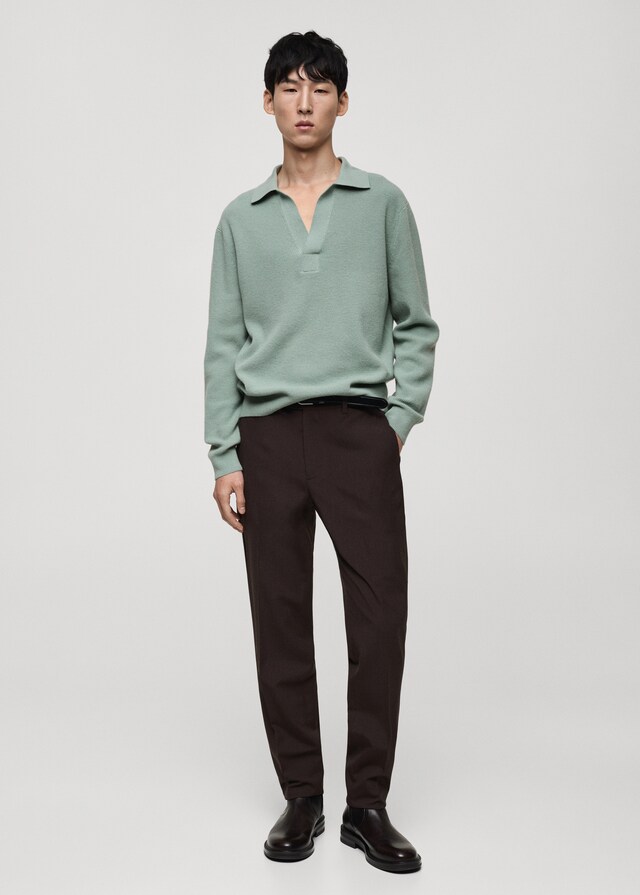 Mango Polo-Stricksweatshirt aus Wollgemisch Nur noch ein Tag übrig