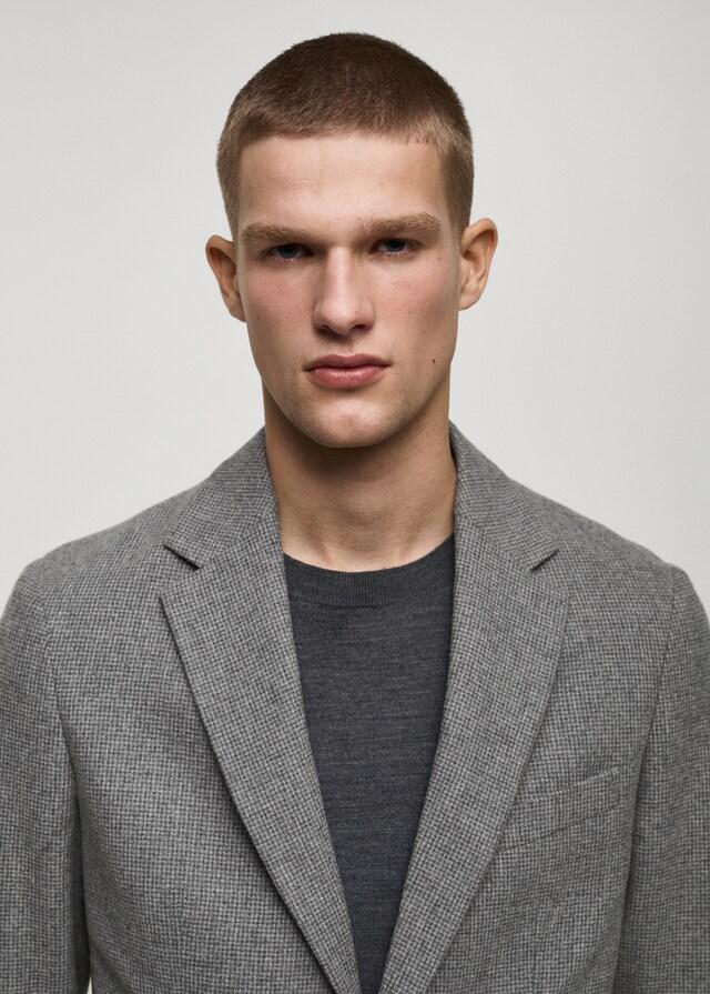 Mango Slim Fit-Wollblazer mit Hahnentrittmuster Clearance-Verkauf