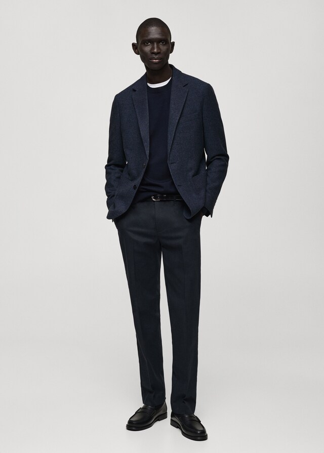 Mango Slim-Fit-Blazer aus Wollgemisch Speichern exportieren
