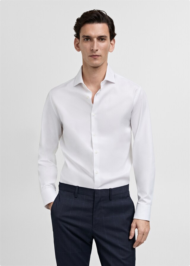 Mango Slim Fit-Anzughemd aus 100 % Baumwolle Online
