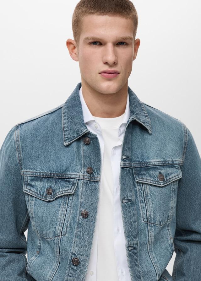 Mango Jeansjacke in Used-Optik Fabrikverkauf