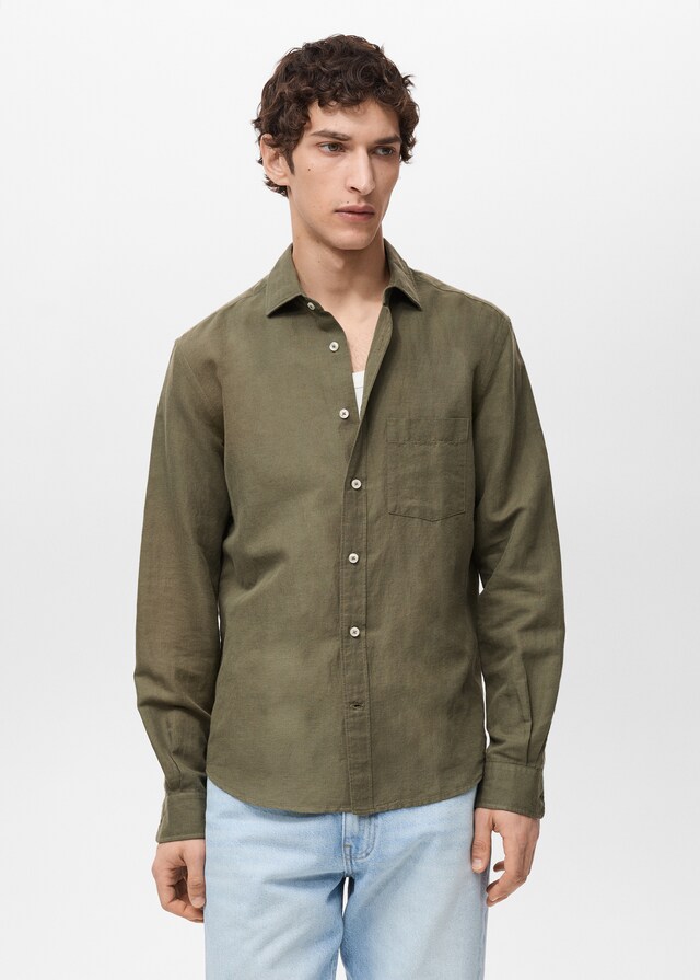 Mango Classic-Fit-Leinenhemd Limitierter Zeitrabatt