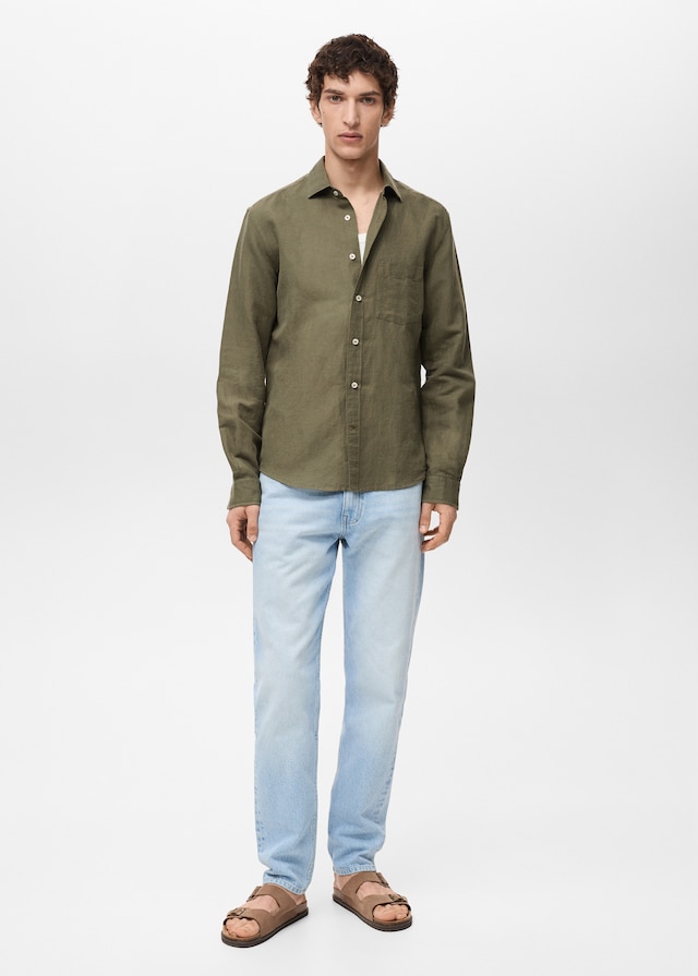 Mango Classic-Fit-Leinenhemd Limitierter Zeitrabatt