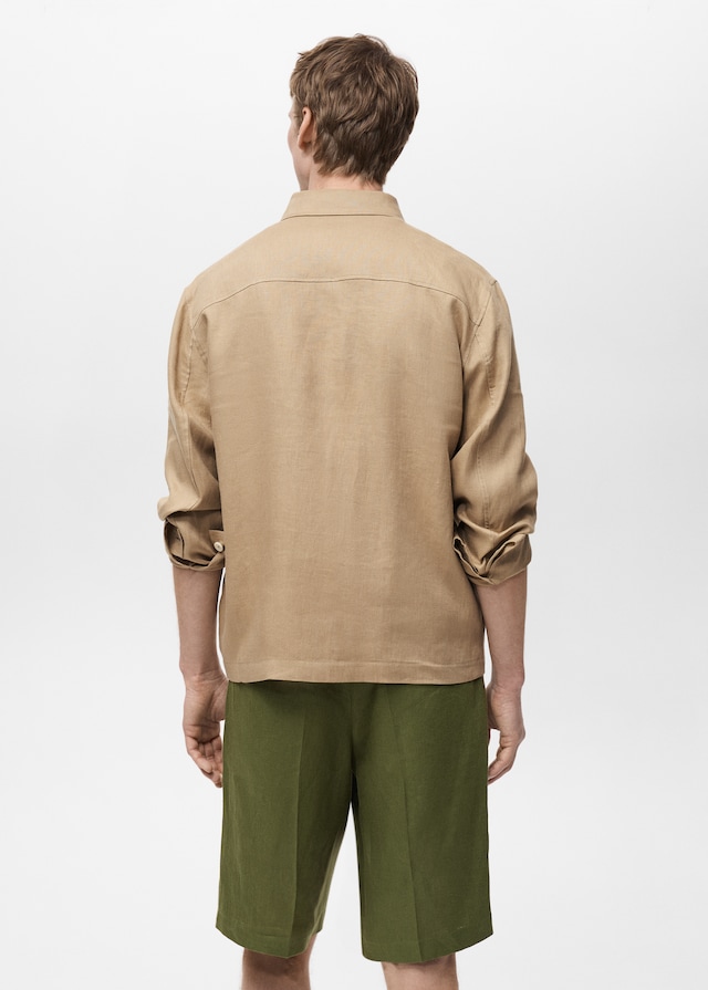 Mango Jacke aus 100 % Leinen mit Taschen Fabrik Onlineshop