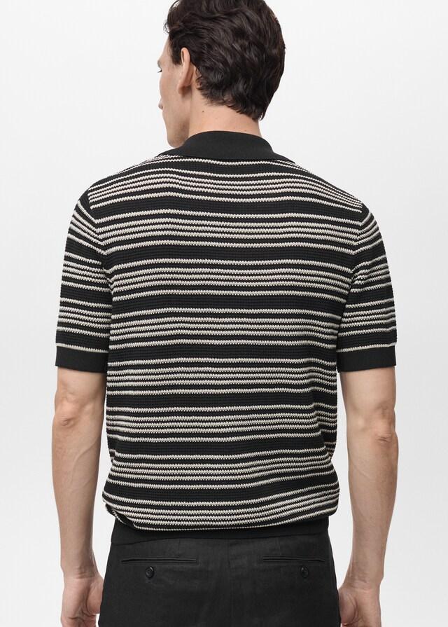 Mango Gestricktes Polo mit Streifen Fabrikpreis