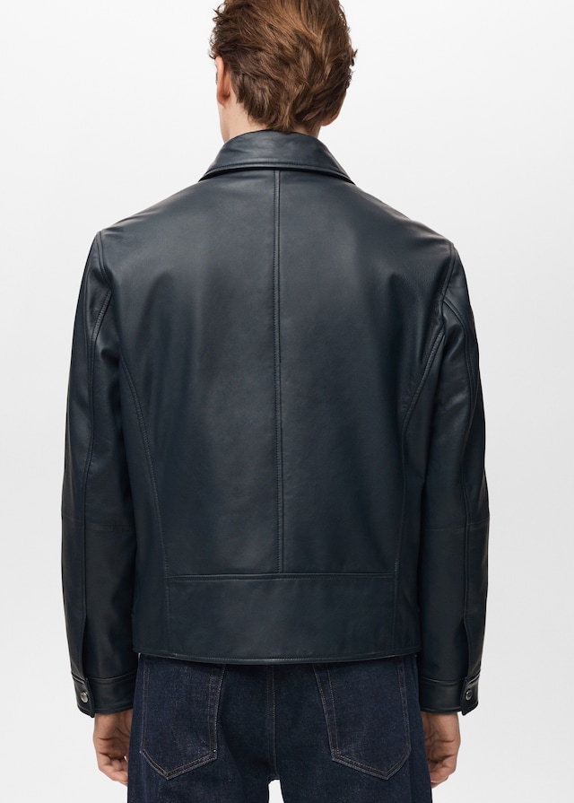 Mango Nappaleder-Jacke mit Taschen Exklusivangebot