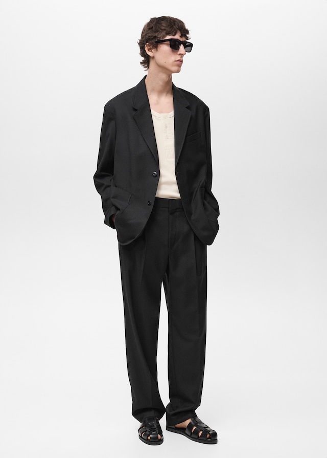 Mango Relaxed-Fit-Anzughose mit Bundfalten Vatertagsangebot