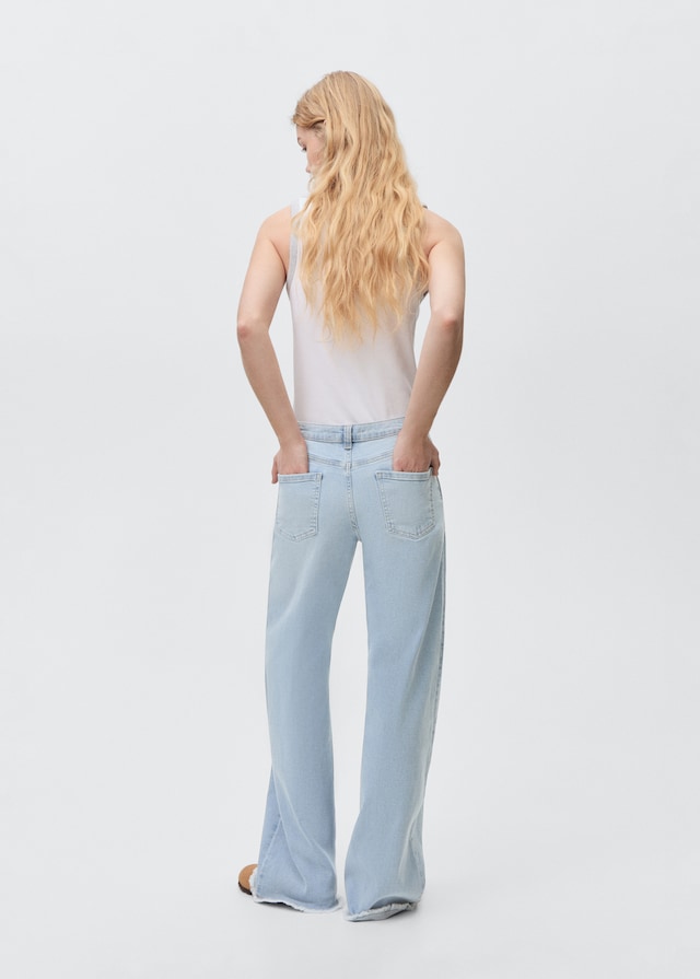 Mango Wideleg-Jeans mit ausgefranstem Saum Jubiläumsangebot