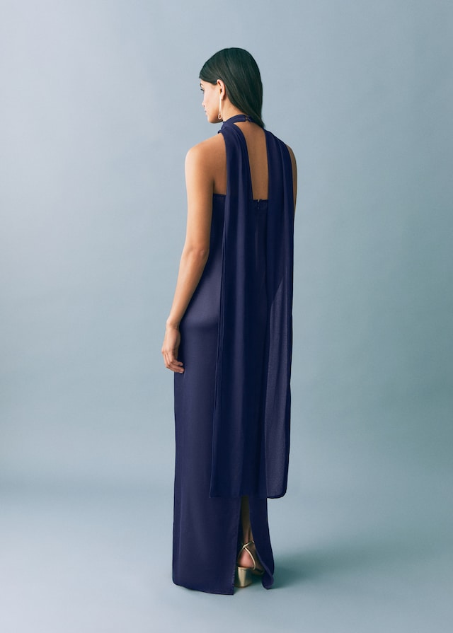 Mango Satiniertes Neckholderkleid Exklusive Angebote