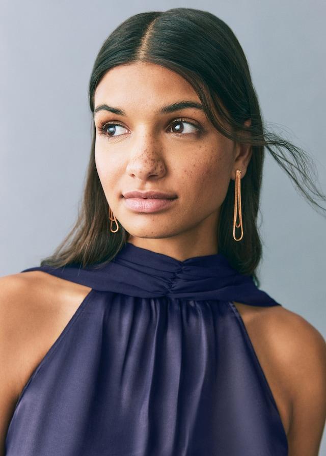 Mango Satiniertes Neckholderkleid Exklusive Angebote
