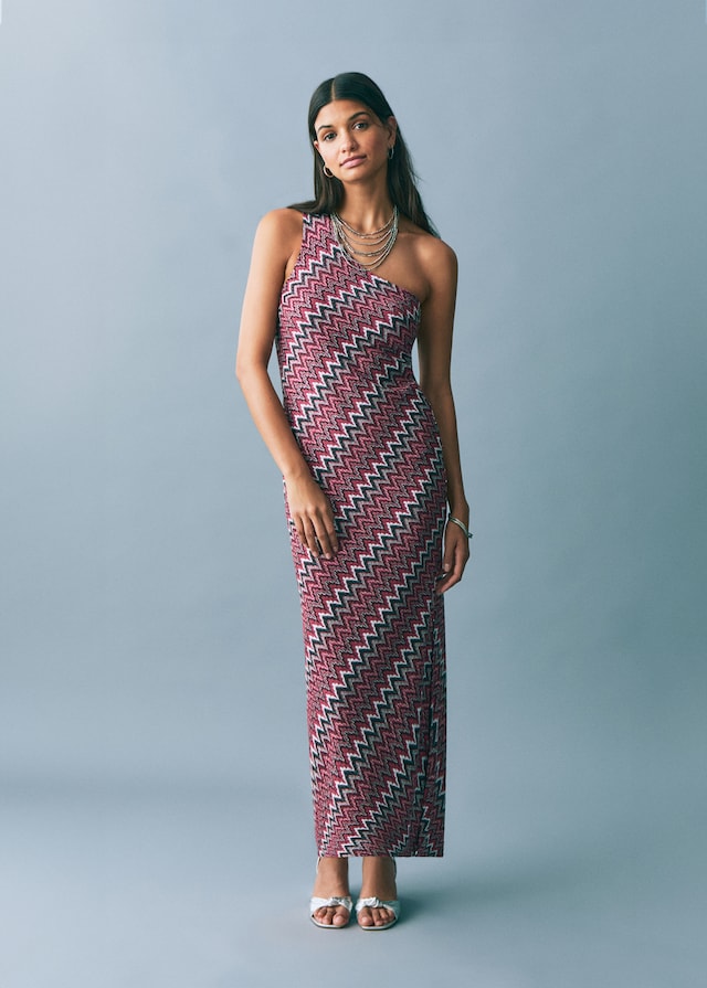 Mango Zickzack-Lurexkleid Kauf eins, bekomm eins gratis