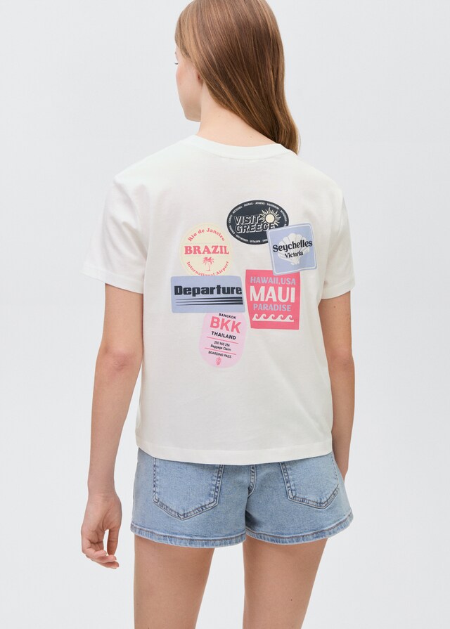 Mango Bedrucktes Baumwoll-T-Shirt Riesige Ersparnisse