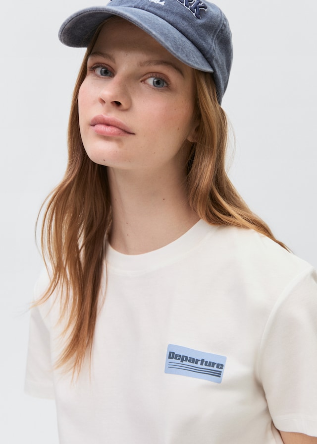 Mango Bedrucktes Baumwoll-T-Shirt Riesige Ersparnisse