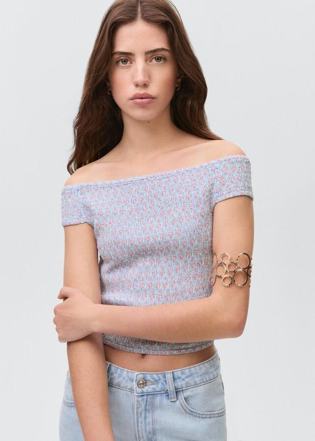 Mango Gemustertes Off-Shoulder Top Wochenangebot