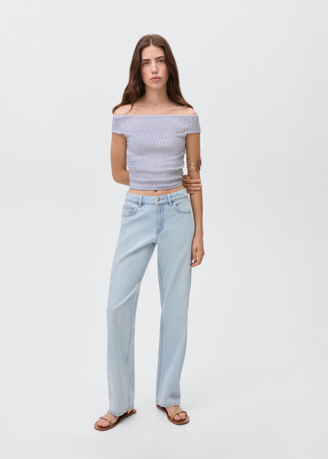 Mango Gemustertes Off-Shoulder Top Wochenangebot