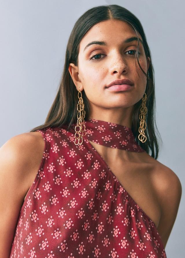 Mango Asymmetrisches Top mit Printmuster Letzte 2 Tage