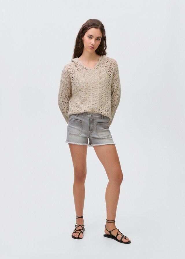 Mango Kapuzenpullover mit Lochmuster Bis zu 55% Rabatt
