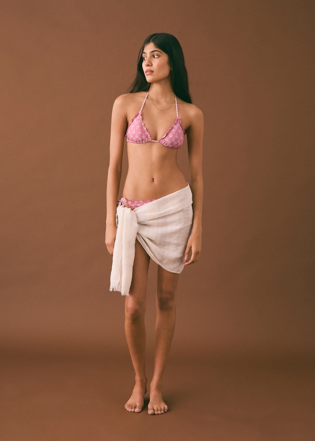 Mango Gemusterter Bikini mit Borte Riesige Rabatte
