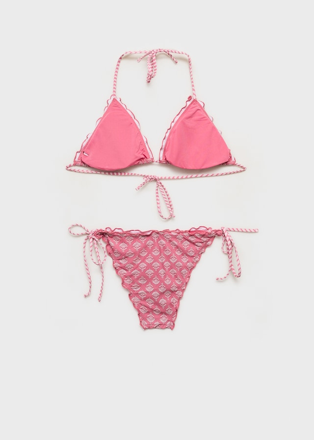 Mango Gemusterter Bikini mit Borte Riesige Rabatte
