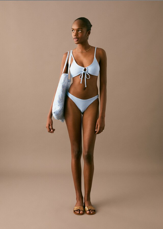Mango Texturierter Bikini mi Schleife Clearance-Verkauf