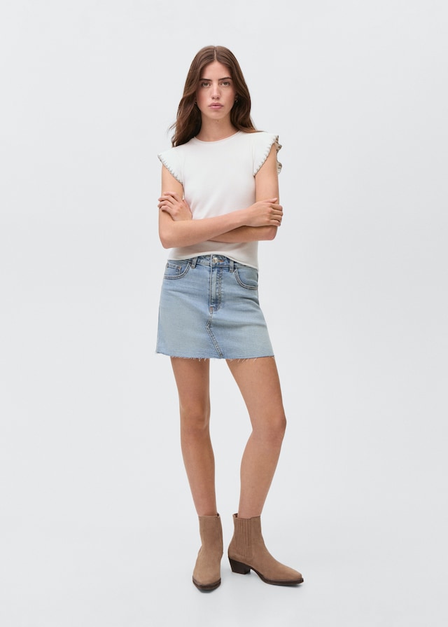 Mango Jeans-Minirock mit ausgefranstem Saum Speichern exportieren