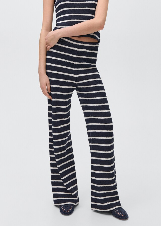 Mango Gestreifte Jersey-Hose Rabatte dieses Monats