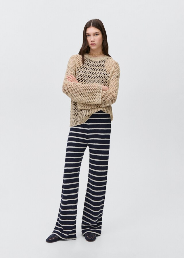 Mango Gestreifte Jersey-Hose Rabatte dieses Monats
