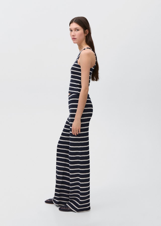 Mango Gestreifte Jersey-Hose Rabatte dieses Monats