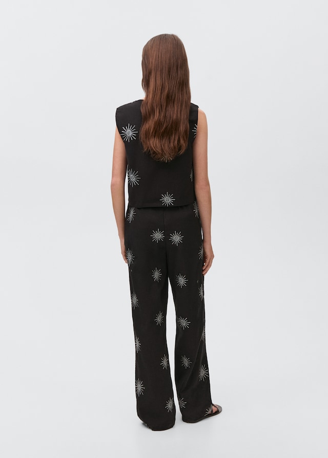 Mango Lange Hose mit Stickdetails Online