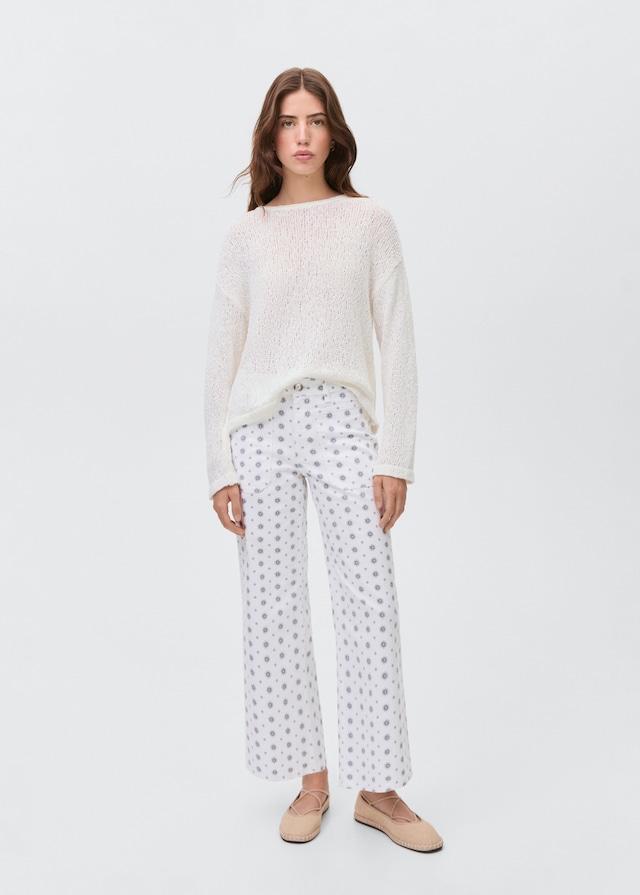 Mango Gerade gemusterte Jeans Outlet